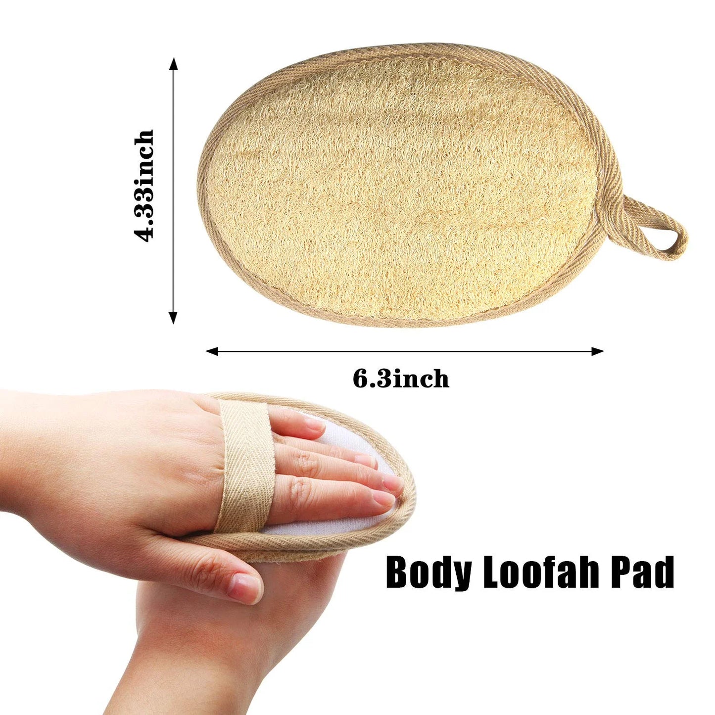 Loofa Body Scrubber - 4 PCS Exfoliating Loofah Back Scrubber Natural Luffa Shower Bath Sponge Exfoliating Washcloth Face Scrubber Pad for Deep Clean & Invigorate Your Skin