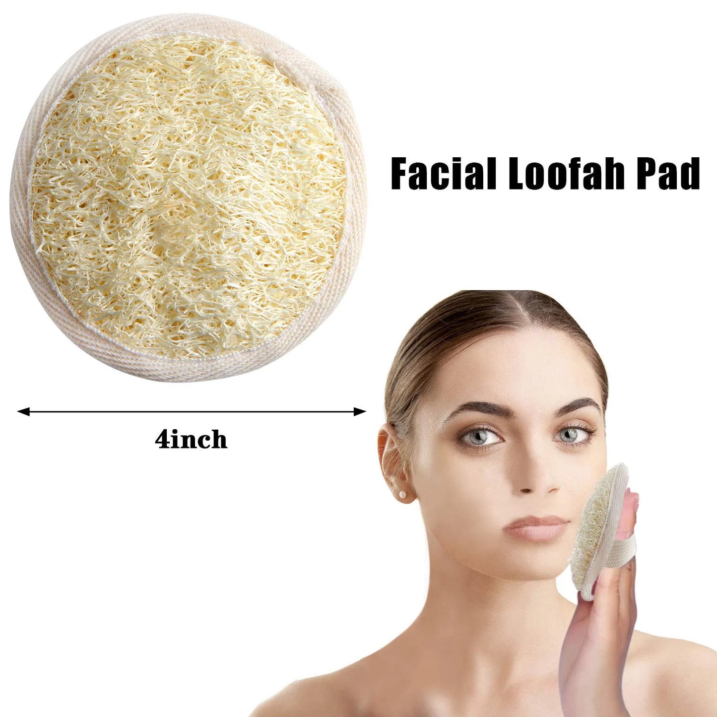 Loofa Body Scrubber - 4 PCS Exfoliating Loofah Back Scrubber Natural Luffa Shower Bath Sponge Exfoliating Washcloth Face Scrubber Pad for Deep Clean & Invigorate Your Skin