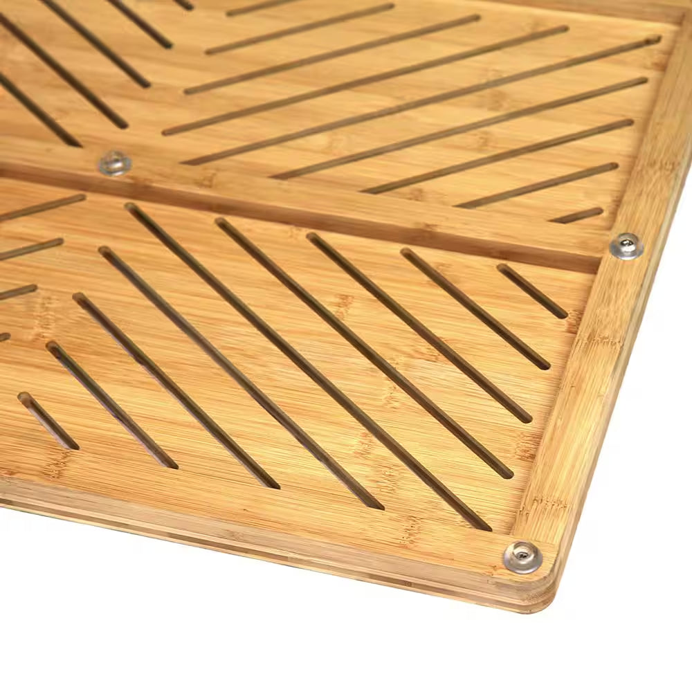 Natural 17.75 In. X 23.75 In. Bamboo Floor and Bath Mat