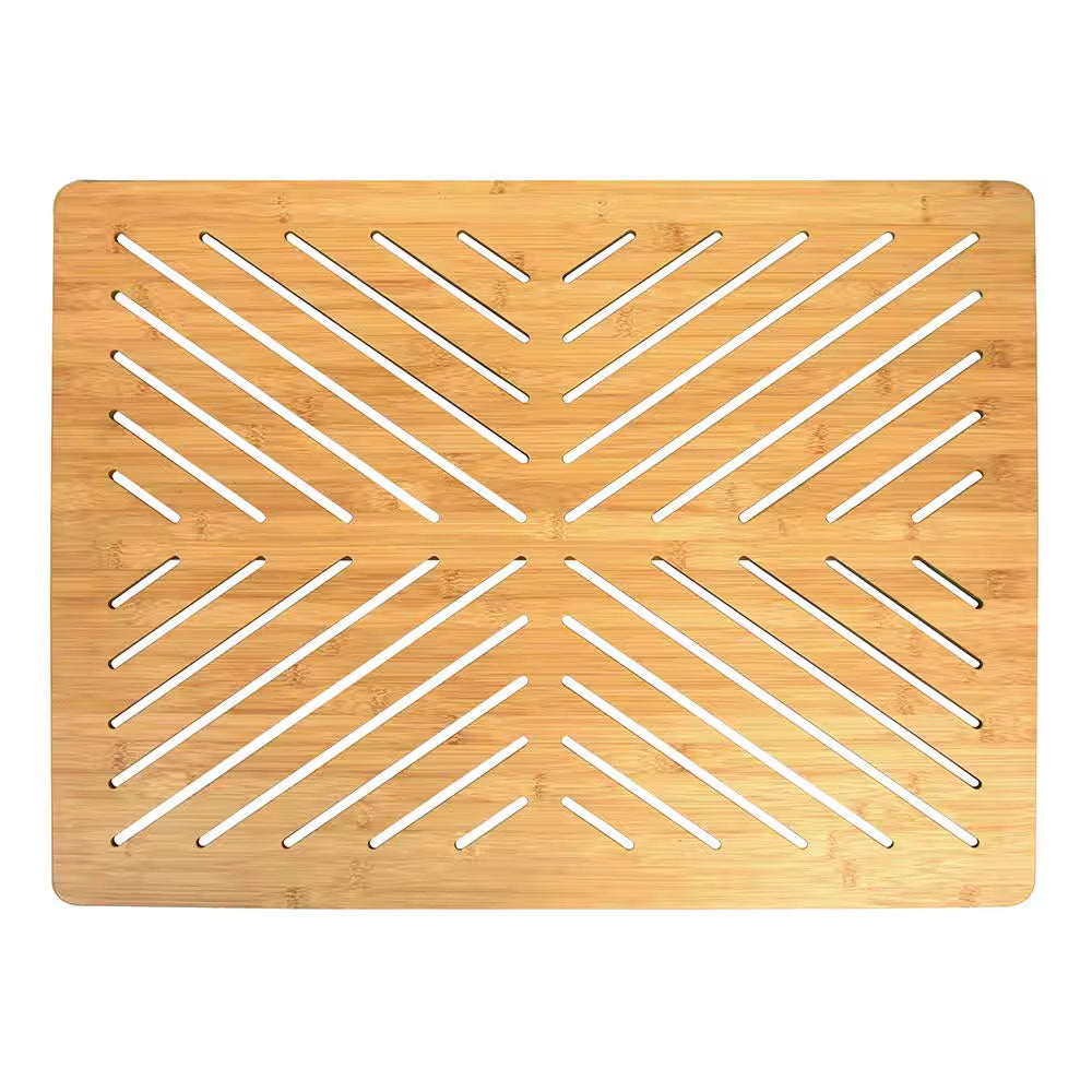 Natural 17.75 In. X 23.75 In. Bamboo Floor and Bath Mat