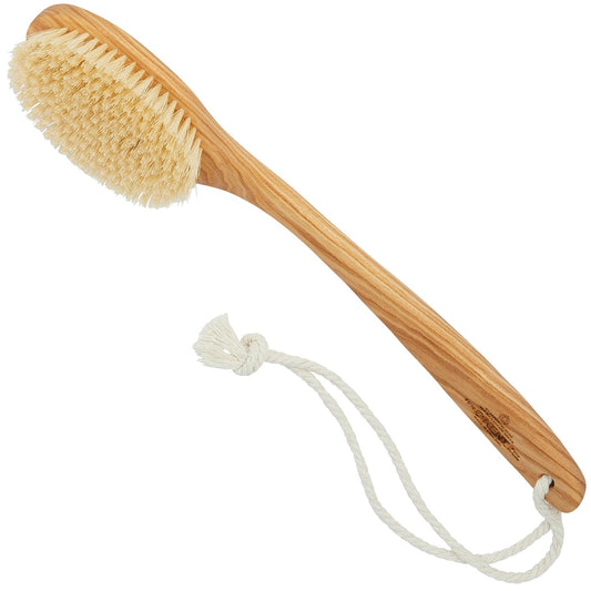 FD10 Ashwood Back Scrubber for Shower Bath Brush and Body Scrubber Exfoliator - Boar Bristle Shower Brush for Body for Men and Women -  Brush Back Scrubbers for Use in Shower Made in England